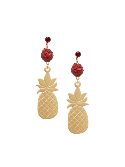 

Mali Fionna Gold-Toned Contemporary Drop Earrings