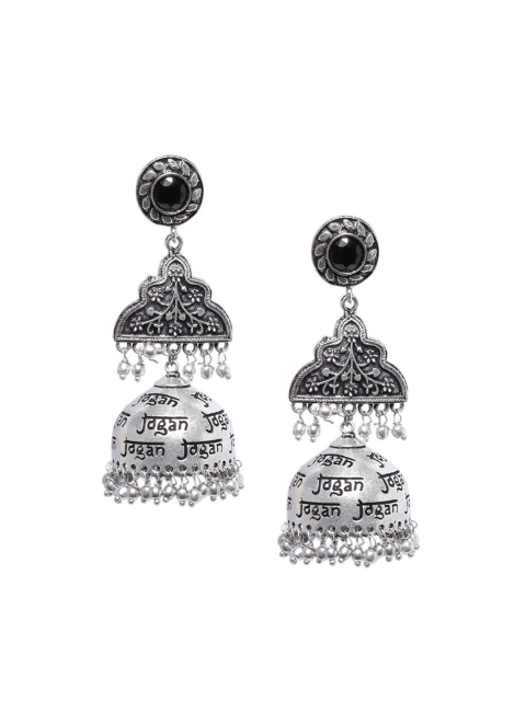 

Mali Fionna Silver-Toned Contemporary Jhumkas Earrings