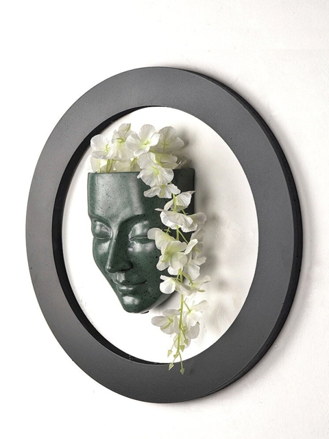 

THE ARTMENT Grey & White Bohemian Meditative Face Planter Wall Decor
