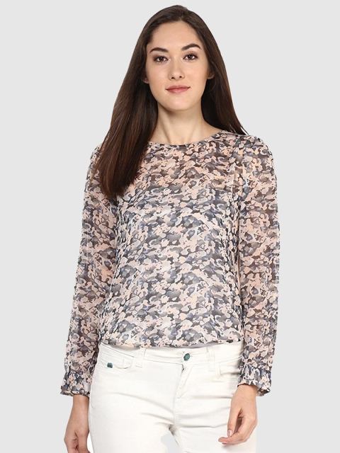 Magnetic Designs Pink Floral Print Georgette Top