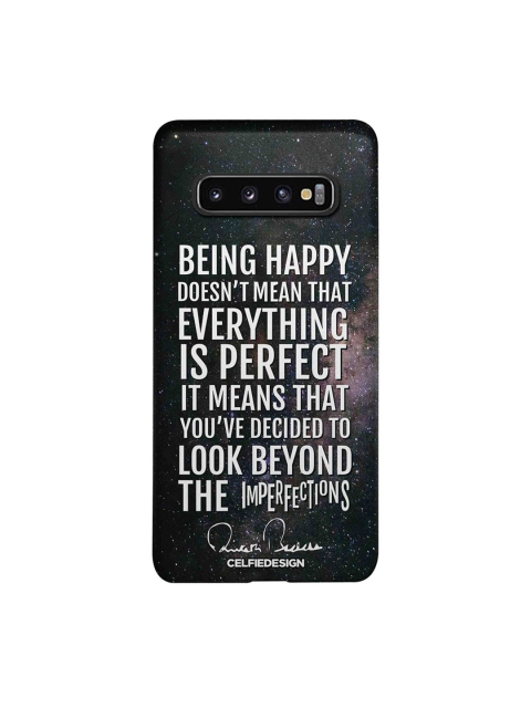 

CelfieDesign Black Being Happy AB Quotes Samsung Galaxy S10 Slim Back Case