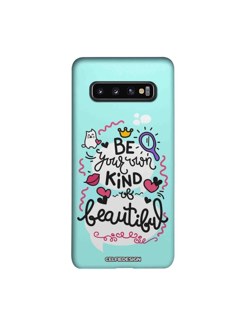 

CelfieDesign Turquoise Blue & Black Printed Slim Back Case for Samsung S10
