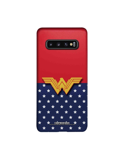 

CelfieDesign Red & Navy Blue Classic Wonder Woman Logo Samsung Galaxy S10 Slim Back Case