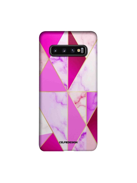 

CelfieDesign Multicoloured Marble Crush Samsung S10 Slim Back Case, Pink