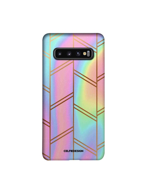 

CelfieDesign Pink & Gold-Toned Rainbow Galaxy Samsung Galaxy S10 Slim Back Case