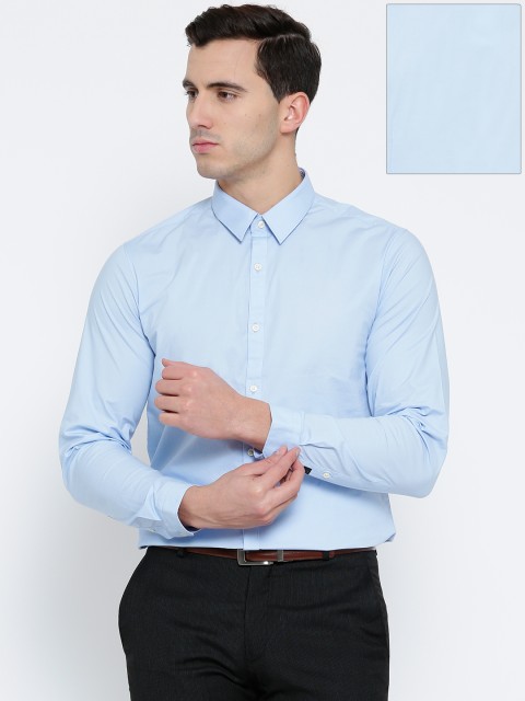 

Blackberrys Men Blue Solid Formal Shirt