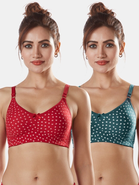 

Sonari Set of 2 Red & Green Abstract Everyday Bra