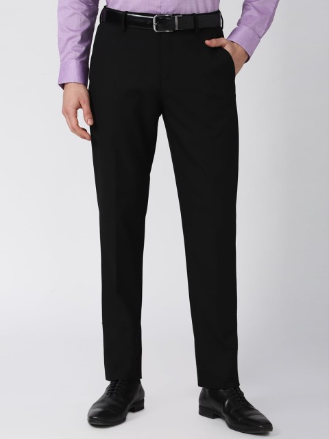 

Peter England Elite Men Black Slim Fit Formal Trousers