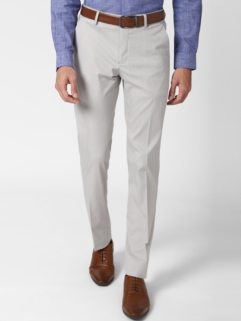 

Peter England Elite Men Grey Textured Slim Fit Formal Trousers