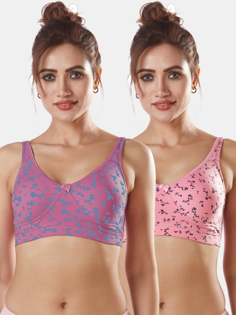 

Sonari Pack Of 2 Pink & Blue Abstract Bra richafushiapink32D