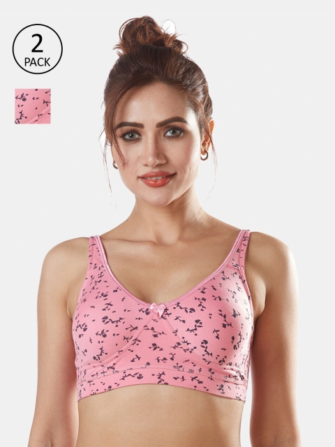 

Sonari Pack Of 2 Pink & Purple Abstract Bras richapinkpink32D