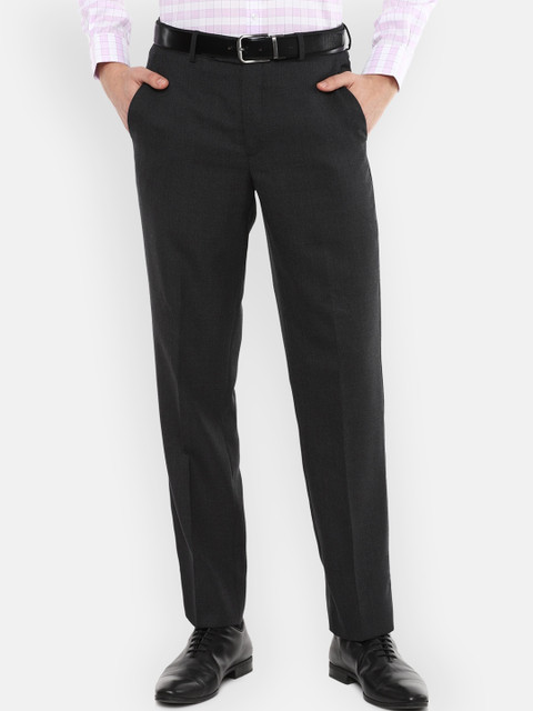 

Van Heusen Men Black Formal Trousers