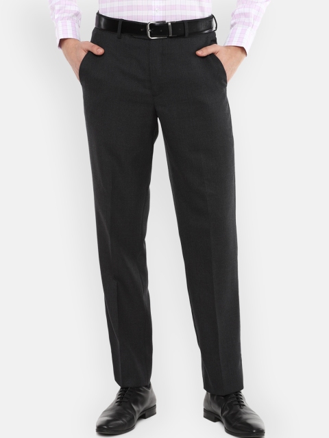 

Van Heusen Men Black Woollen Formal Trousers