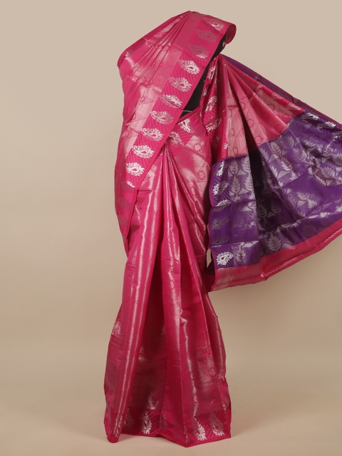 

Pothys Pink & Purple Ethnic Motifs Zari Art Silk Saree