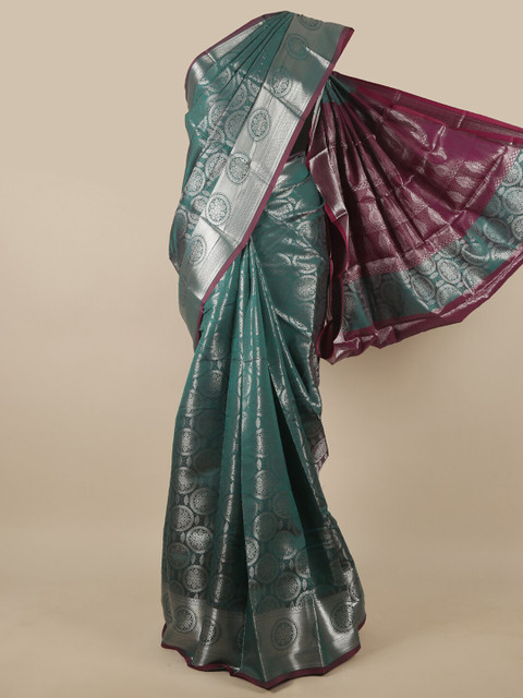 

Pothys Green & Brown Ethnic Motifs Zari Art Silk Saree