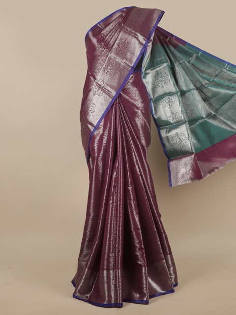

Pothys Purple & Green Floral Zari Art Silk Saree