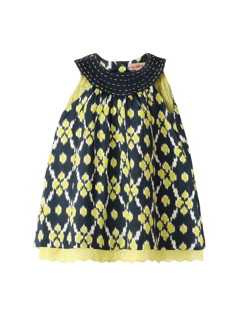 

My Little Lambs Girls Black Printed A-Line Dress