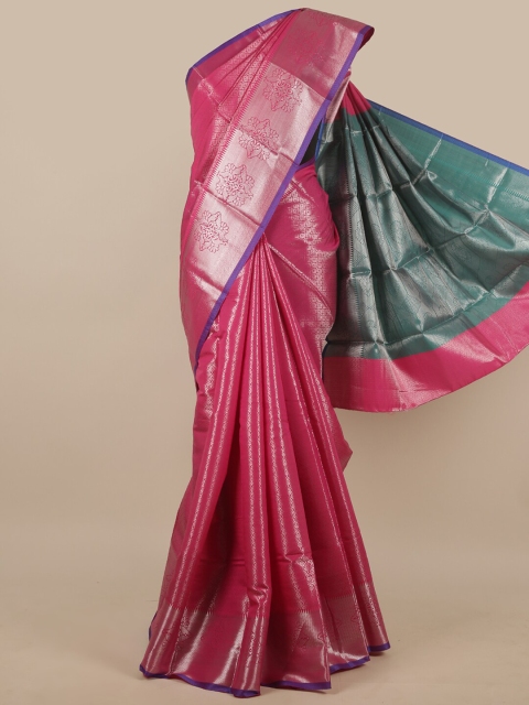 

Pothys Magenta & Green Ethnic Motifs Zari Art Silk Saree