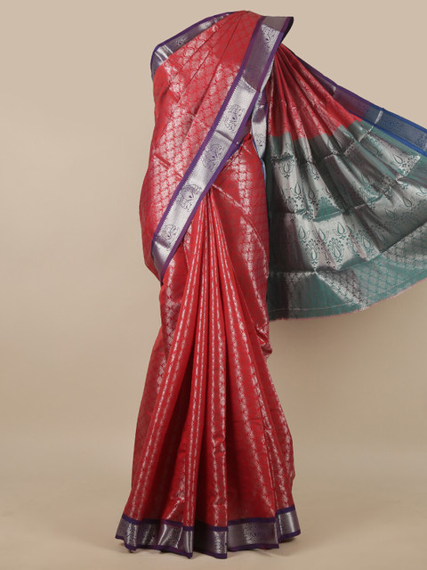 

Pothys Red & Green Woven Design Zari Art Silk Saree