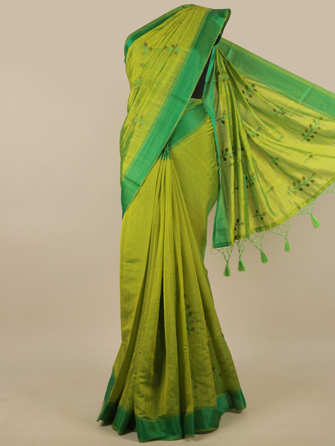 

Pothys Green Floral Art Silk Saree