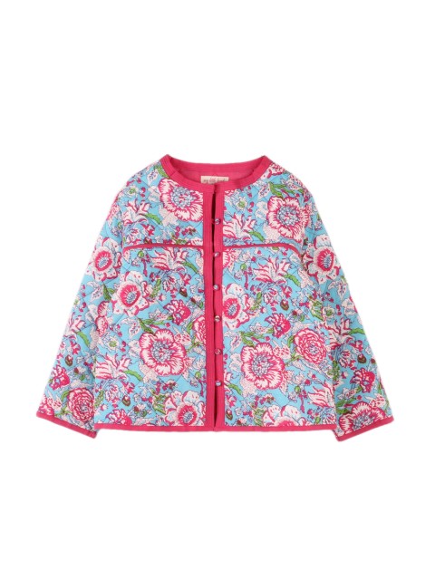 

My Little Lambs Girls Blue & Pink Printed Quilted Jacket