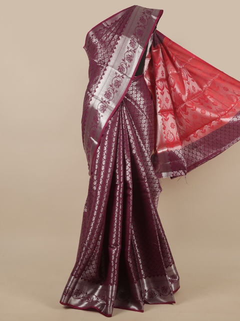 

Pothys Purple & Red Floral Zari Art Silk Saree