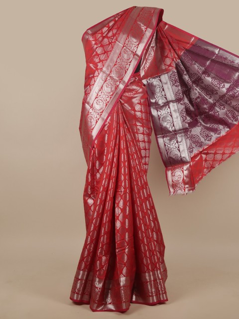 

Pothys Red & Purple Ethnic Motifs Zari Art Silk Saree