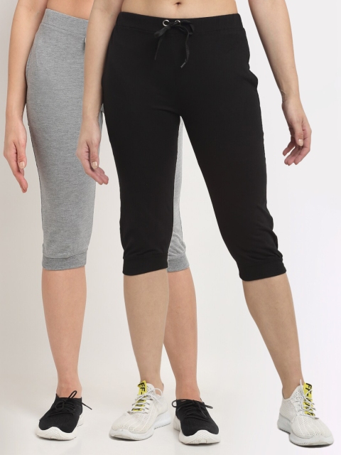 

VIMAL JONNEY Pack Of 2 Women Black & Grey Capris