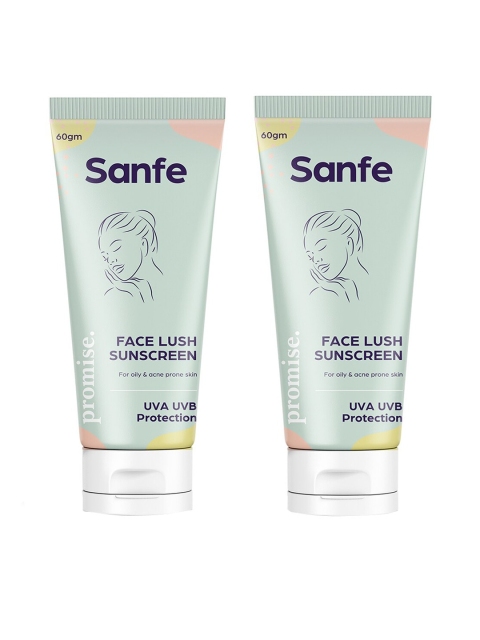 

Sanfe Pack of 2 Promise Face Lush Sunscreen For Oily & Acne Skin - 60gm, White