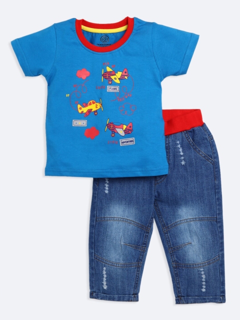 

TAMBOURINE Boys Blue & Red T-shirt with Shorts
