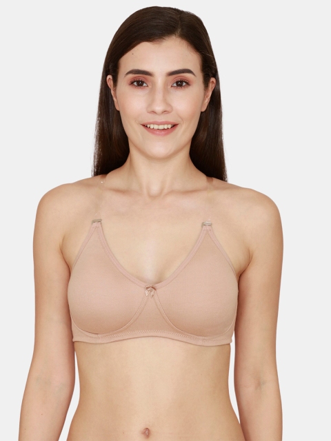 

Rosaline by Zivame Beige Double Layered Non Wired Medium Coverage T-Shirt Bra