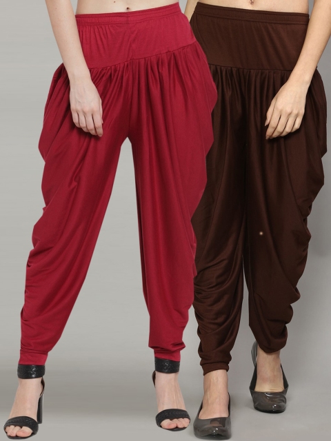 

GRACIT Women Pack Of 2 Solid Dhoti Salwars, Maroon