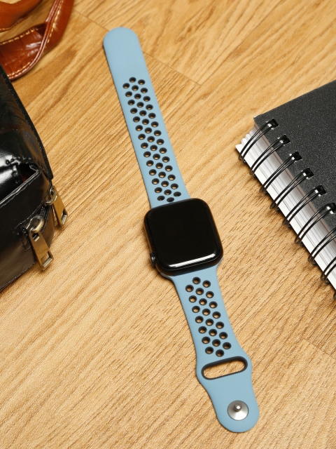 

MUTAQINOTI Blue Patterned 44 mm Silicon Watch Straps