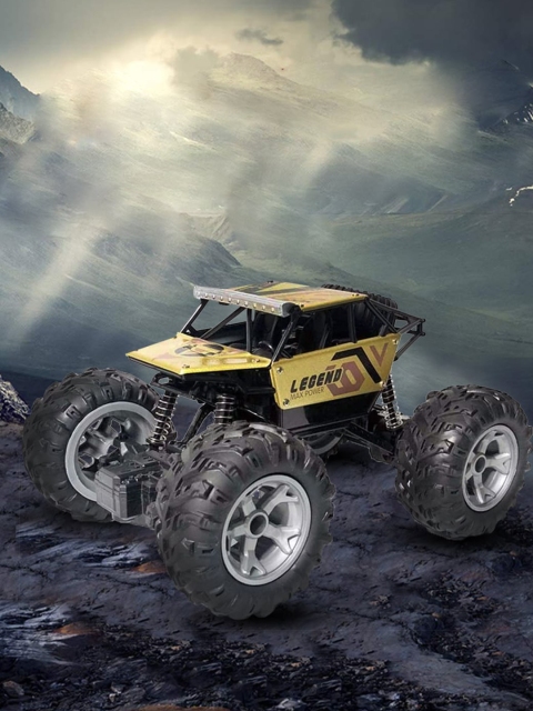 

Wembley Toys Kids Gold-Coloured & Black RC Model Rock Crawler Car Toy