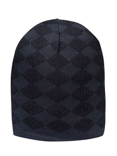 

LOOM LEGACY Men Grey & Black Acrylic Wool Beanie