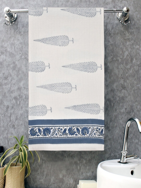 

Gulaab Jaipur Unisex Blue Organic Cotton Bath Towel