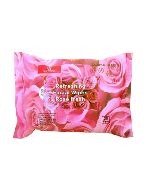 

Half N Half Rose Fresh Facial & Makeup Wipes Alcohol Free - 25pieces