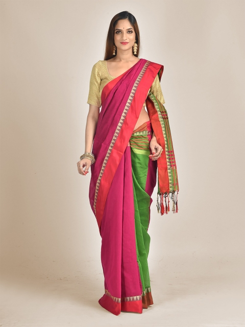 

Mitera Magenta & Red Woven Design Saree