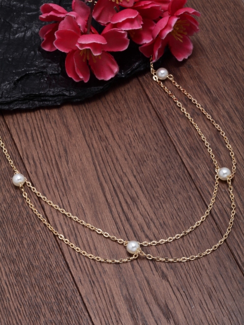 

Ferosh Gold-Toned Pearl Beaded Waist Chain