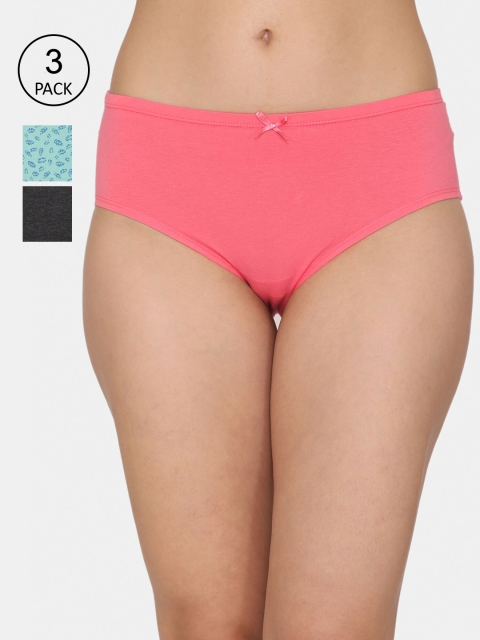 

Zivame Woman Pack Of 3 Low Rise Full Coverage Hipster Panty, Multi