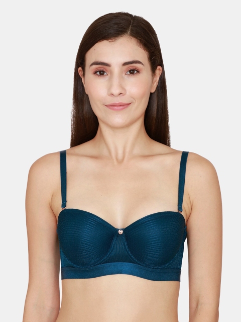 

Zivame Blue Balconette Bra - Underwired Lightly Padded