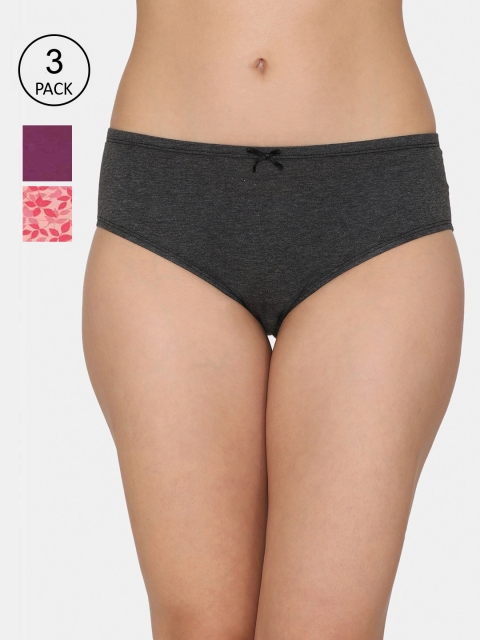 

Zivame Women Set of 3 Assorted Cotton Hipster Briefs ZI2625FASHHASMU