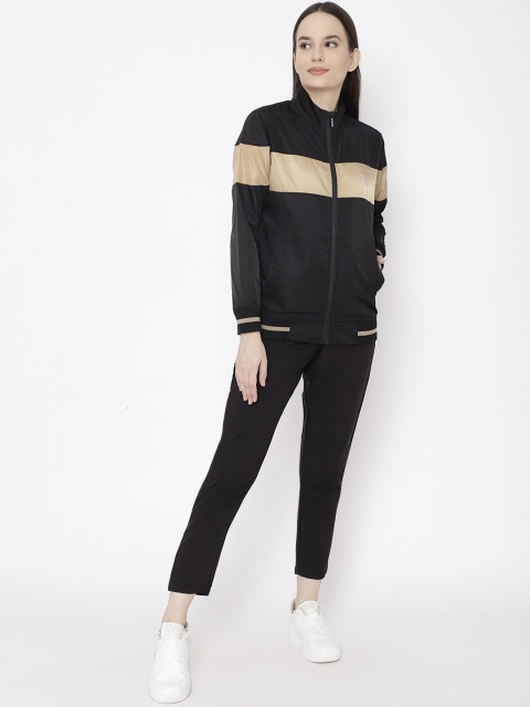 

Chkokko Women Black Colourblocked Tracksuit