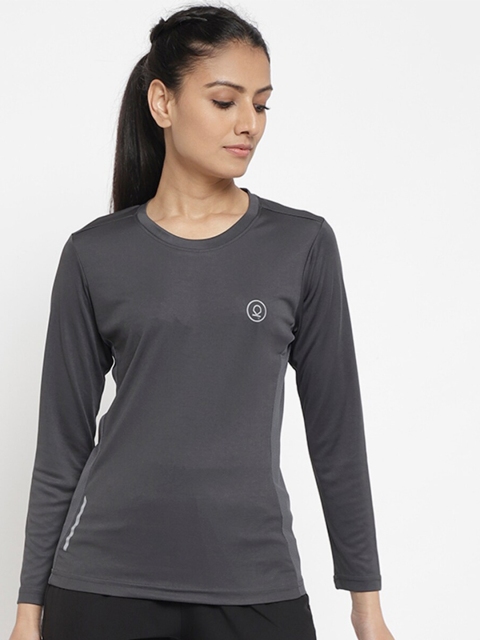 

Chkokko Women Grey Gym Sports T-shirt