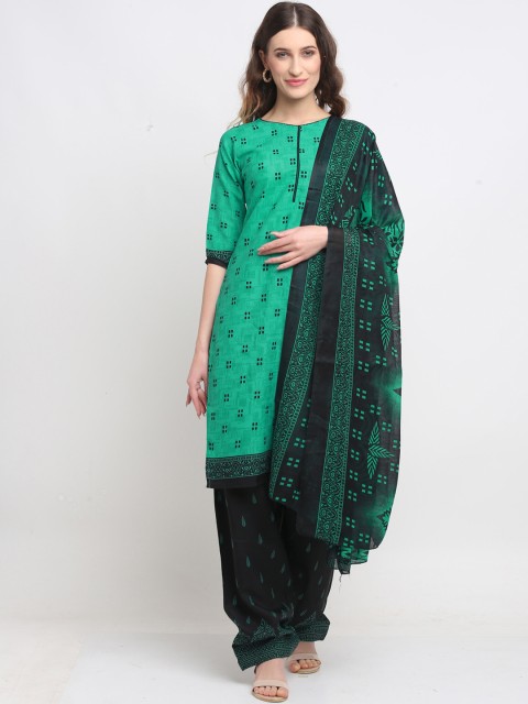 

Rajnandini Women Green Ethnic Motifs Kurta with Salwar & Dupatta