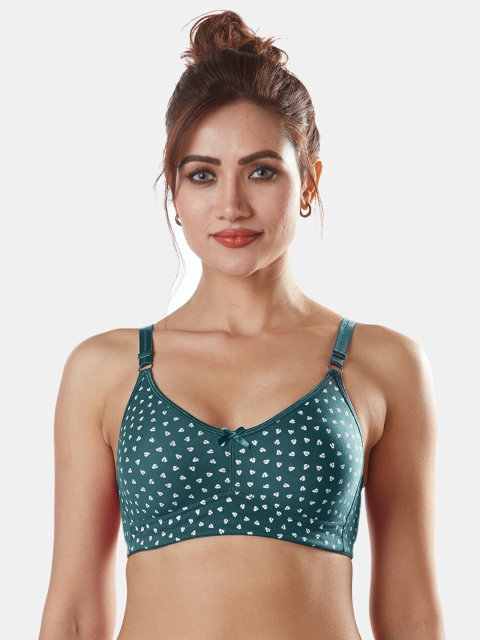 

Sonari Green Printed Non-padded Super Support Everyday Bra