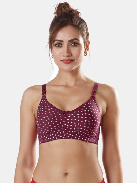 

Sonari Maroon Abstract Non-padded Supper Support Bra