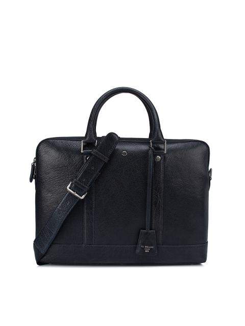 

Da Milano Unisex Navy Blue Textured Leather Laptop Bag