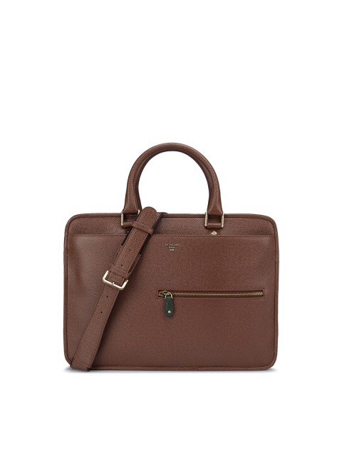 

Da Milano Unisex Brown Textured 12 Inch Laptop Bag