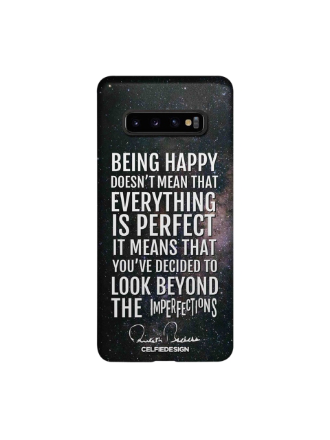 

CelfieDesign Black & White Being Happy AB Quotes Samsung Galaxy S10 Plus Slim Back Case